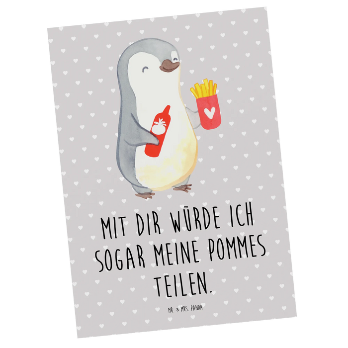 Postkarte Pinguin Pommes