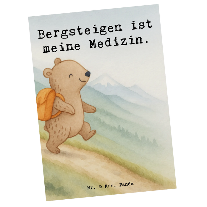 Postkarte Bär Bergsteigen Design