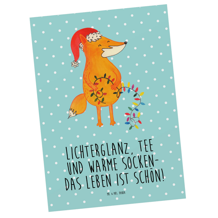 Postkarte Fuchs Weihnachten