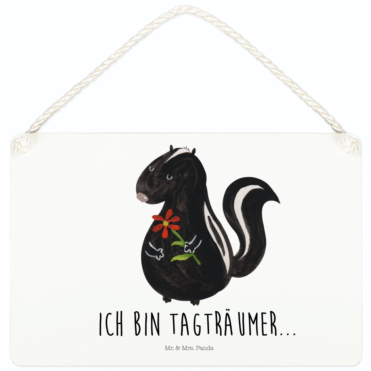 Deko Schild Stinktier Blume
