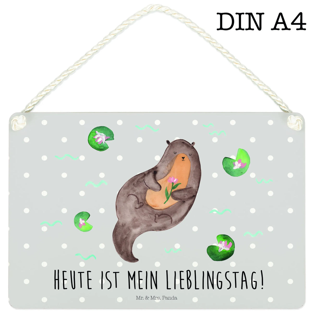 Deko Schild Otter Seerose