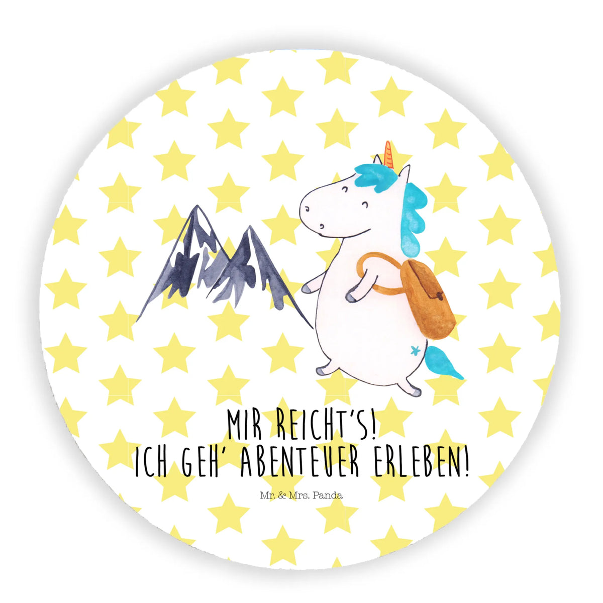 Rund Magnet Einhorn Bergsteiger