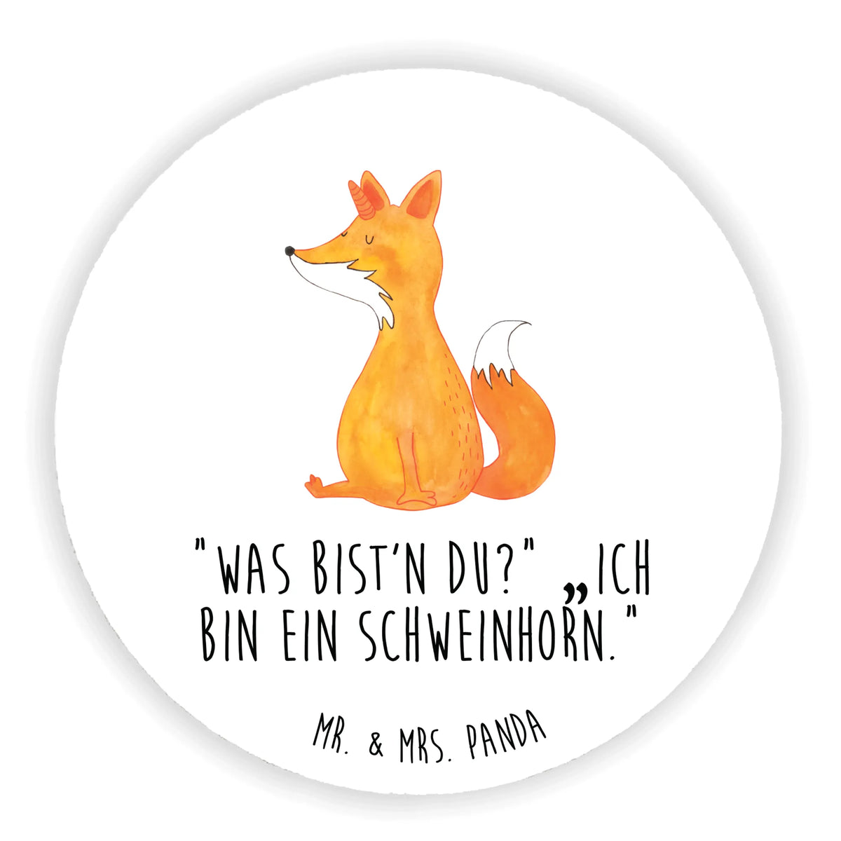 Rund Magnet Einhorn Fuchs