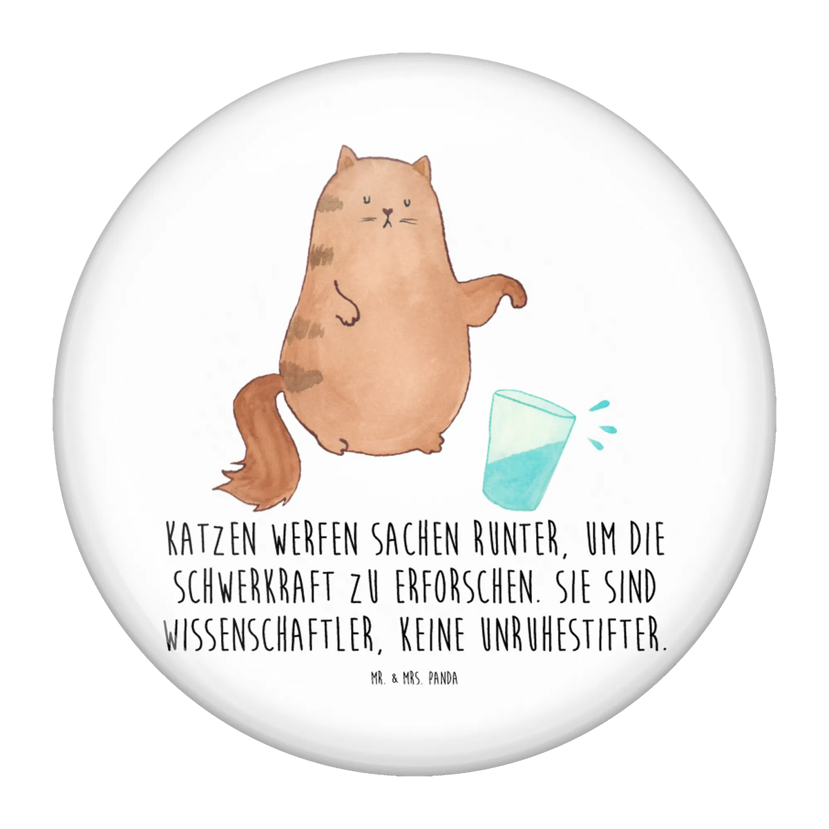 Button Katze Wasserglas