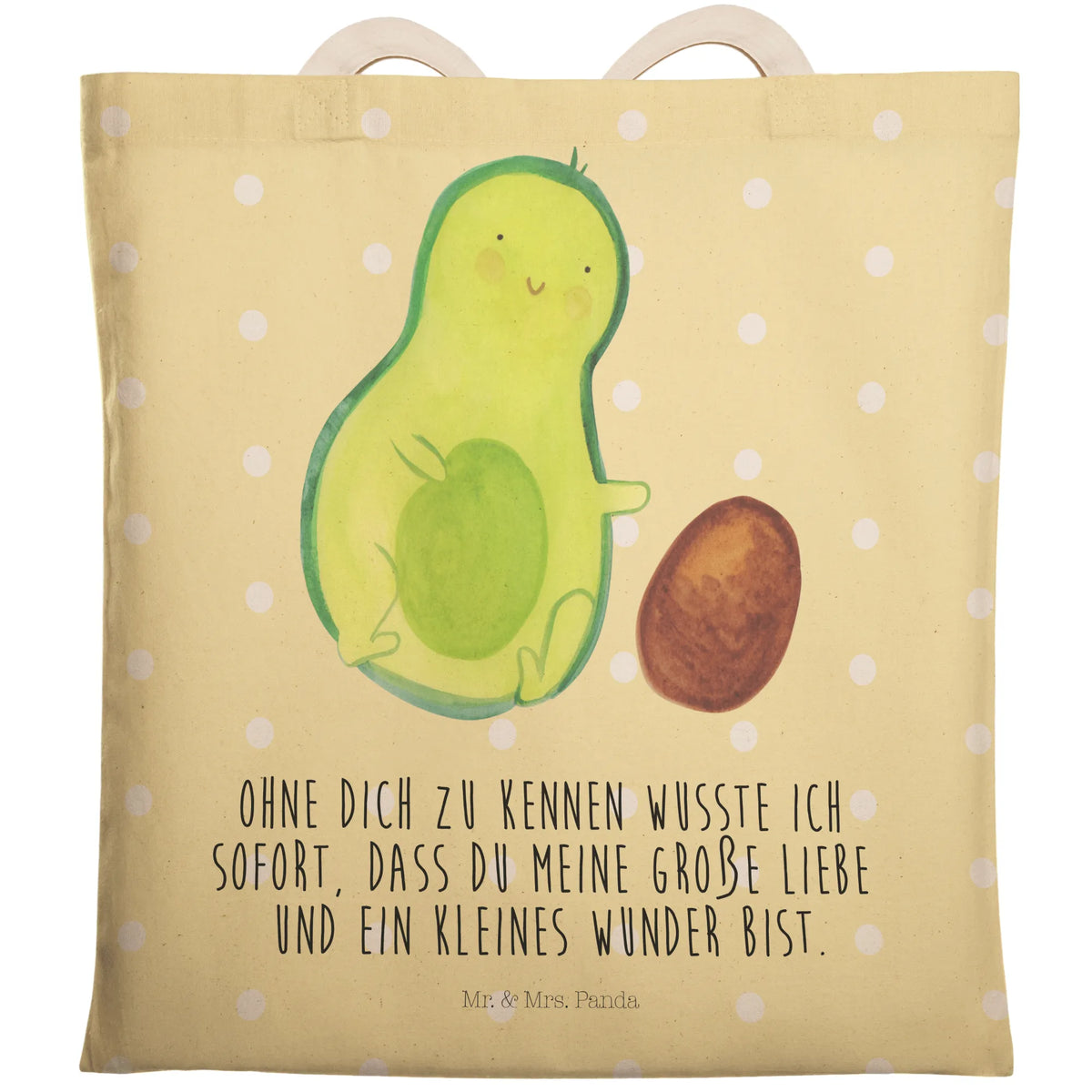 Einkaufstasche Avocado Kern rollt