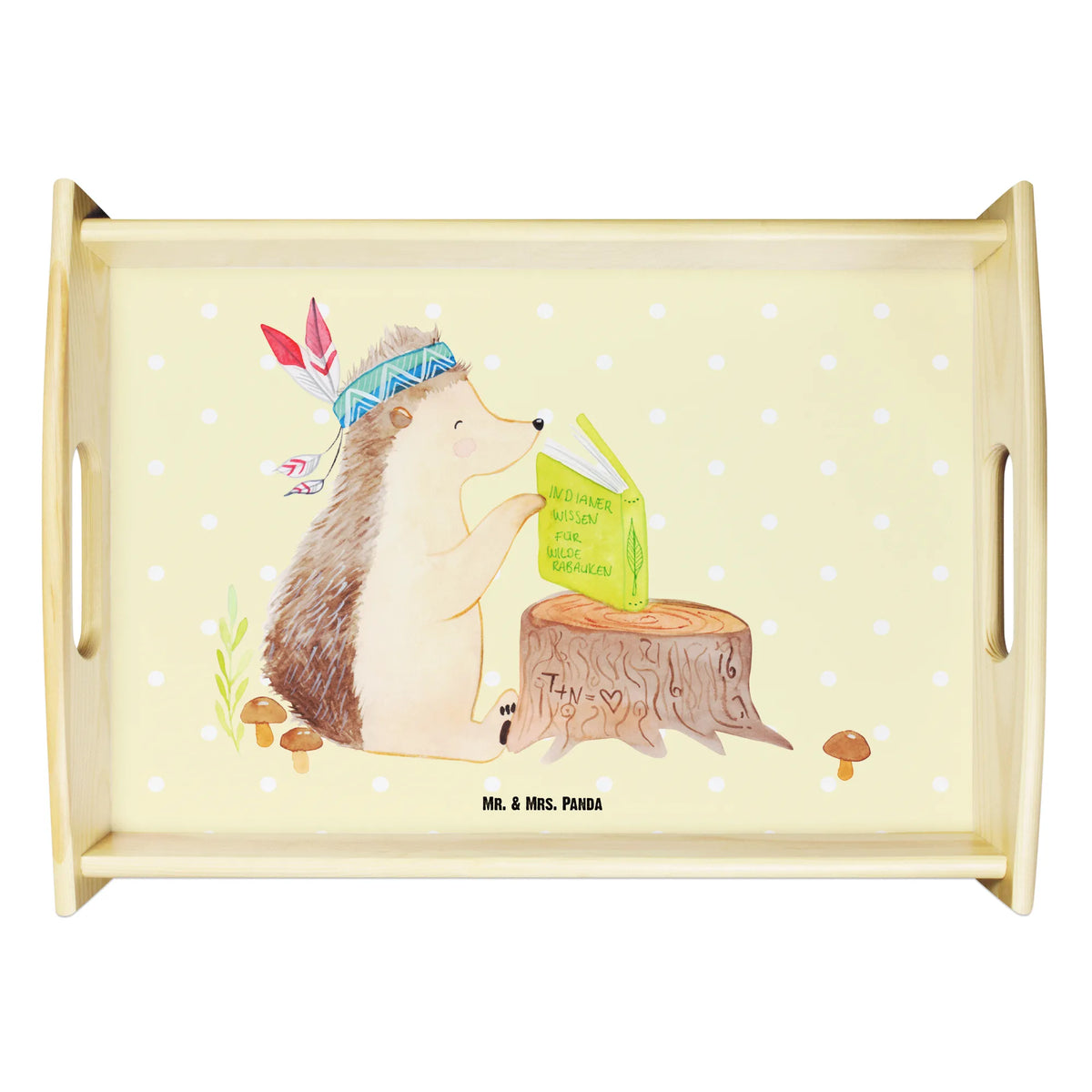 Serviertablett Igel Federschmuck