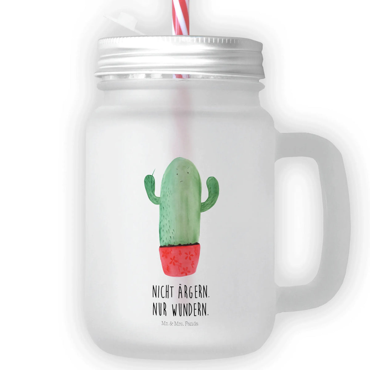 Trinkglas Mason Jar Kaktus Wut