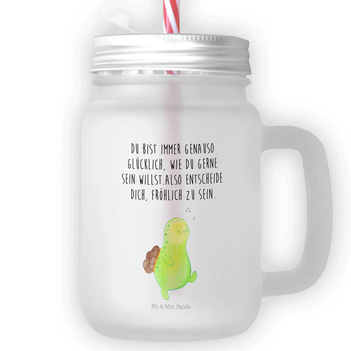 Trinkglas Mason Jar Schildkröte Pfeifen