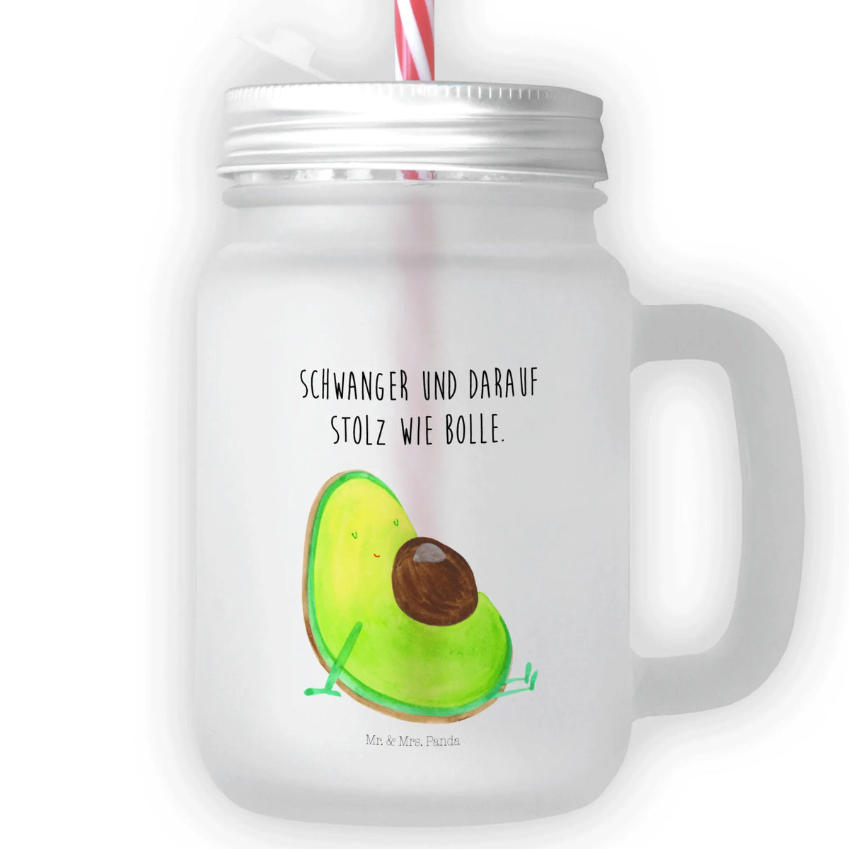 Trinkglas Mason Jar Avocado Schwangerschaft