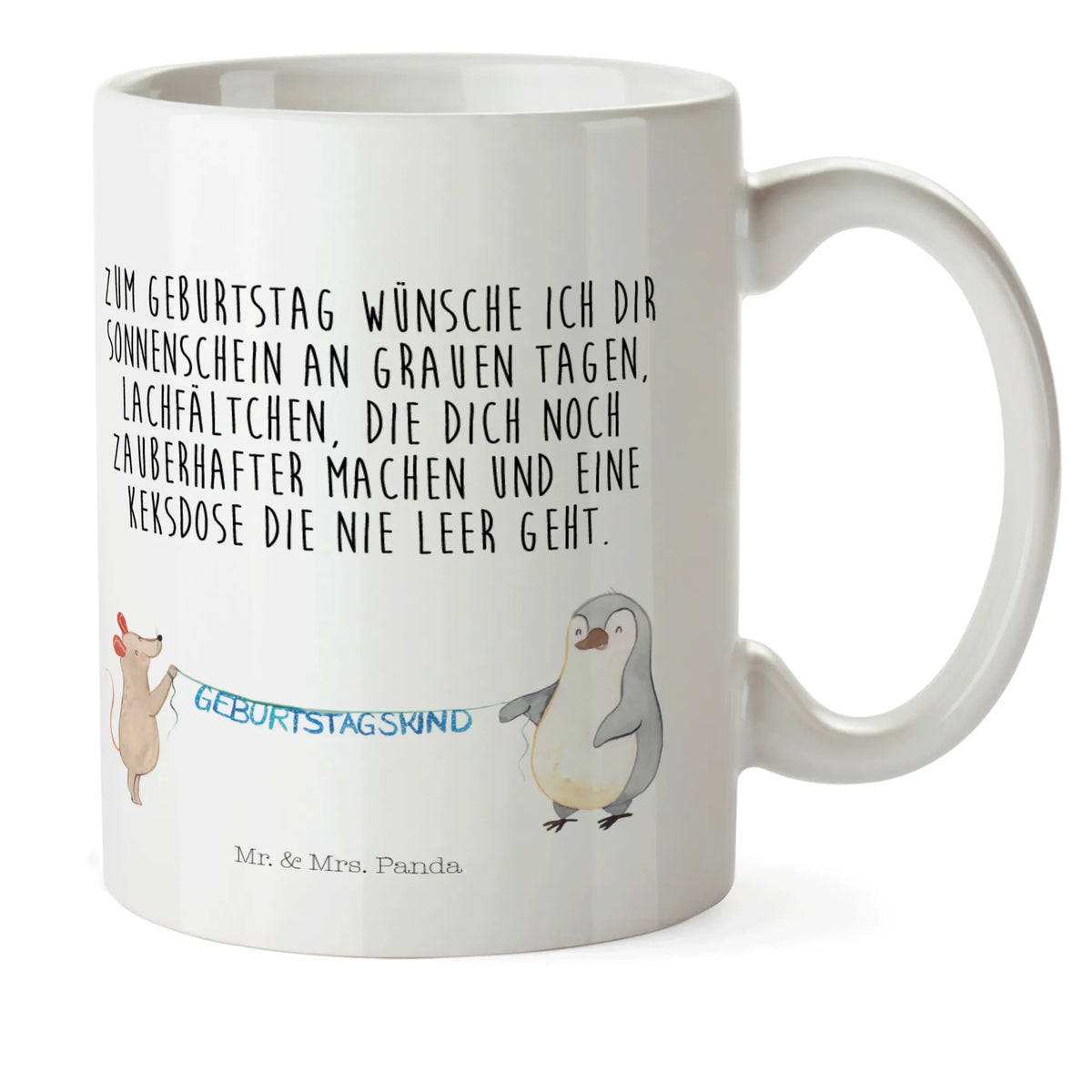 Kindertasse Maus Pinguin Geburtstag