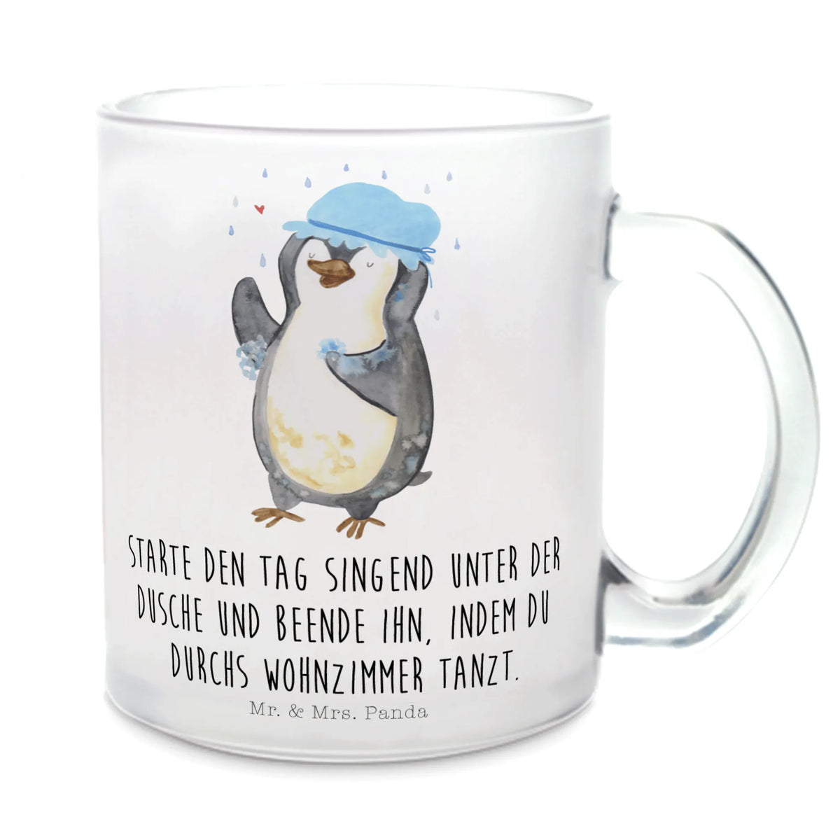 Teetasse Pinguin Duschen