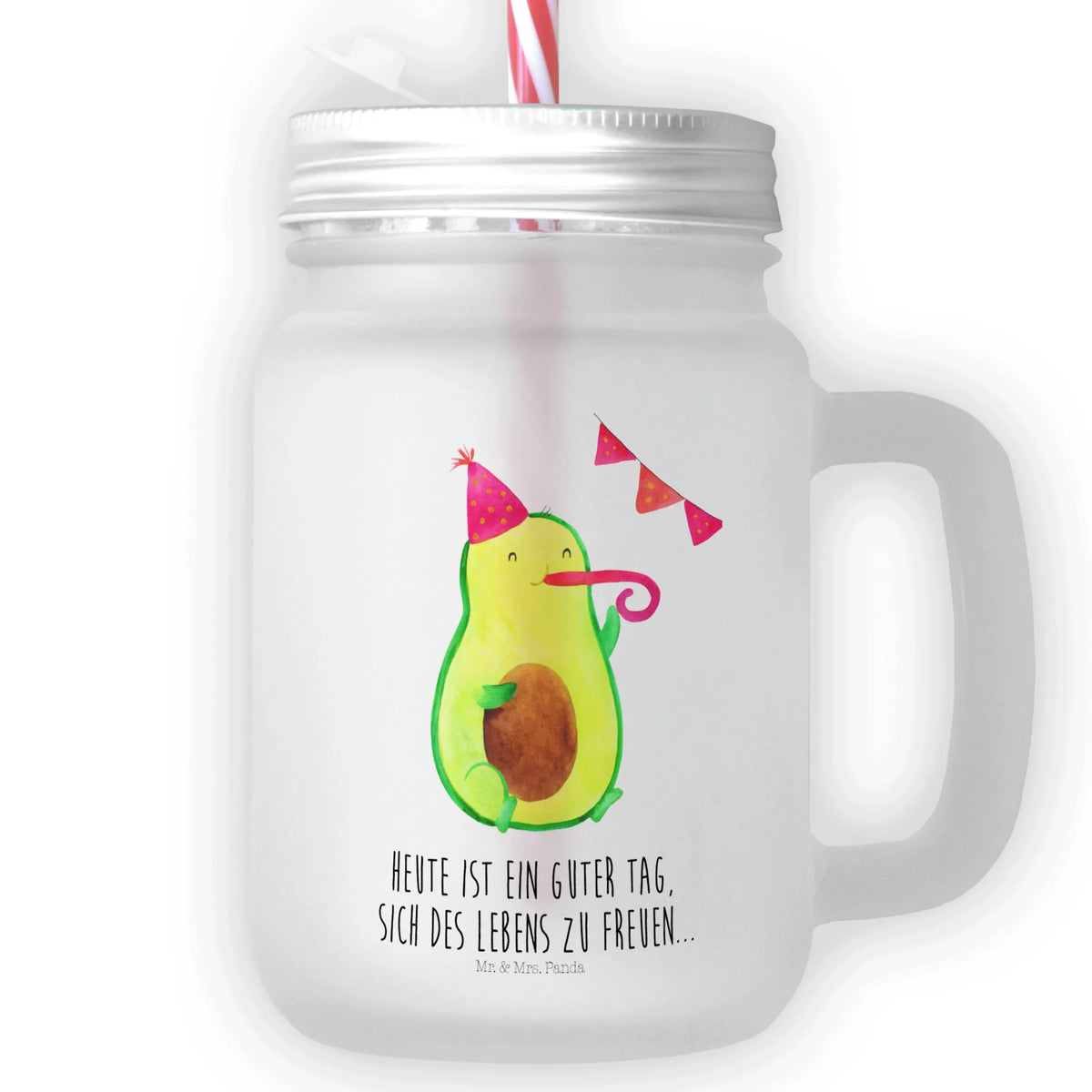Trinkglas Mason Jar Avocado Party
