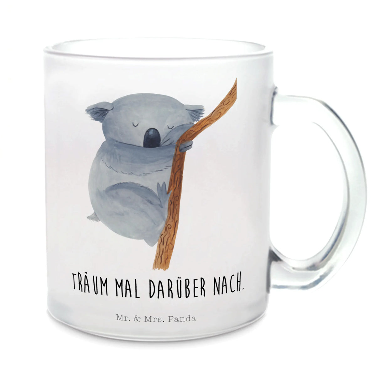 Glass tea cup koala card, gift ideas, gifts, small animals, cute, cute animal motives, hand drawn, funny sayings, good mood, special gifts, animal lover, dreamland, sleeping, dream, koala bear, bedroom