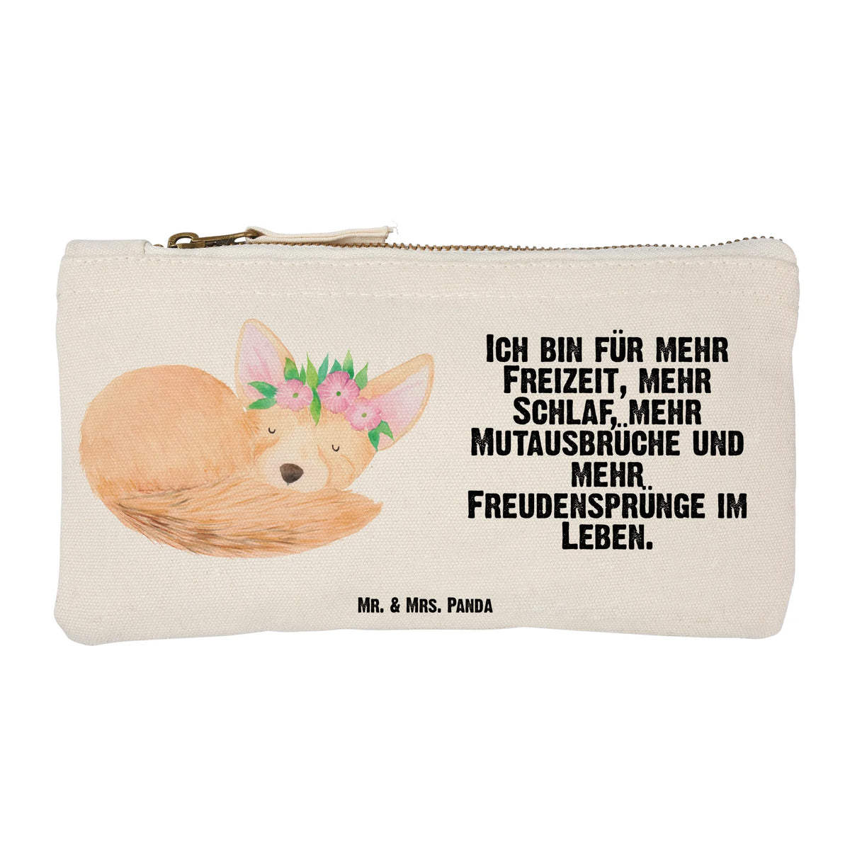 Make-up bag desert fox Flower Africa, wreath of flowers, desert, desert fox, flowers