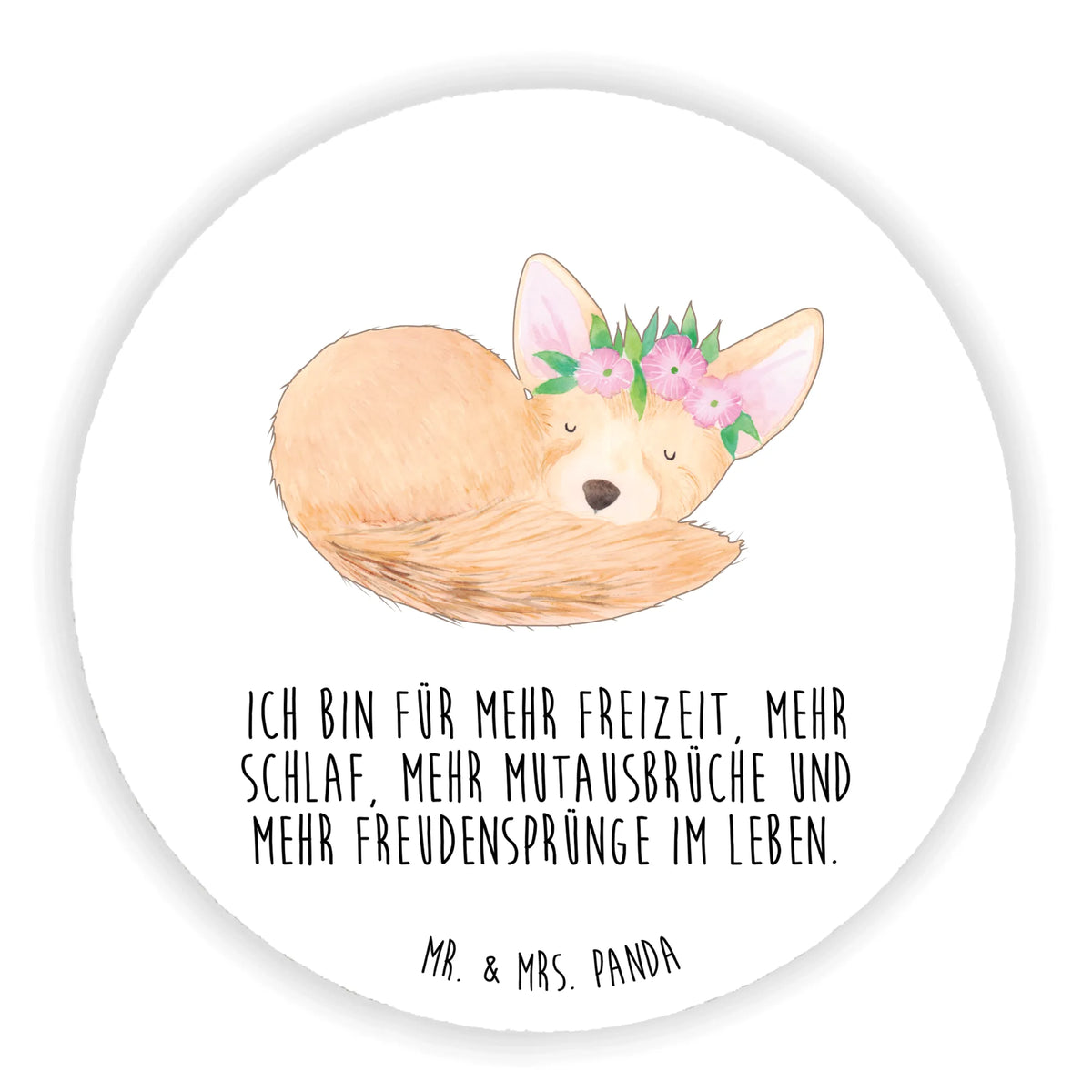 Rund Magnet Wüstenfuchs Blumen