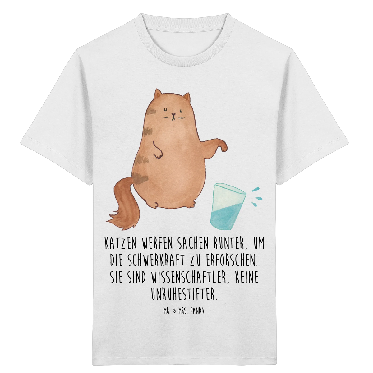 Organic Kinder T-Shirt Katze Wasserglas