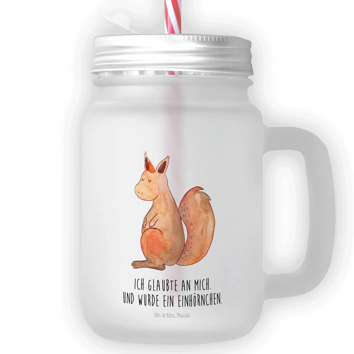 Trinkglas Mason Jar Einhorn Glauben