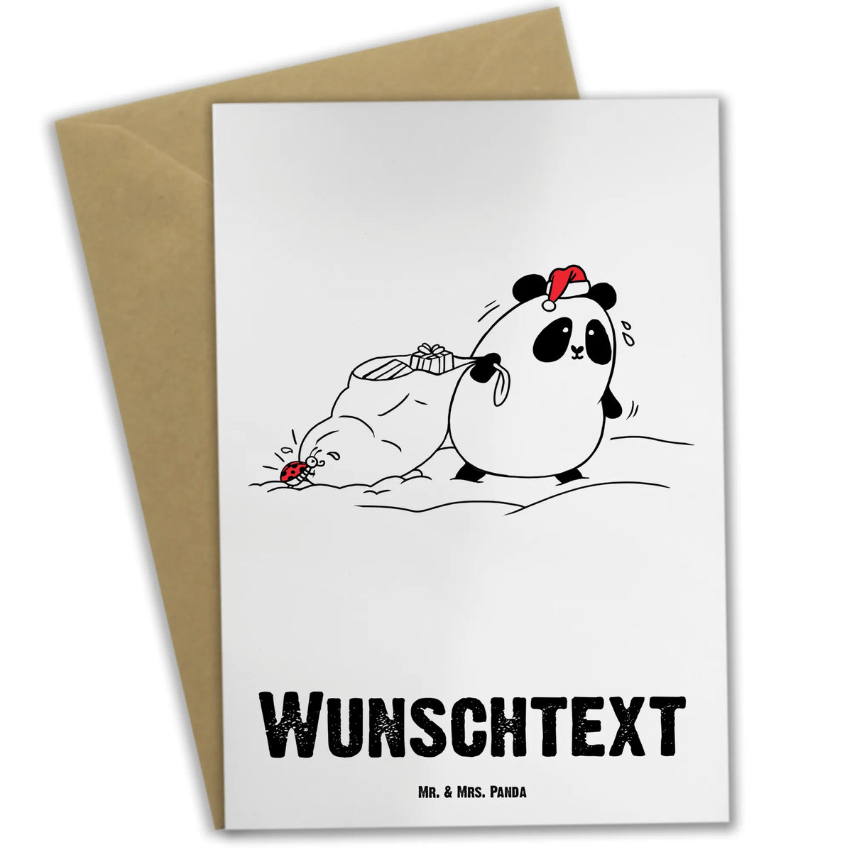 Personalisierte Grußkarte Panda Weihnachten Grußkarten Personalisiert, Personalisierte Klappkarte, Personalisierte Karte, Grußkarte personalisierbar, grußkarte personalisiert, individuelle grußkarte, Personalisierte Grußkarte