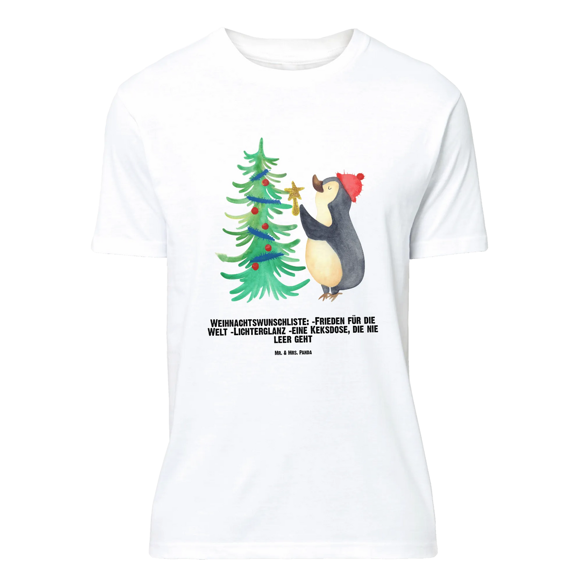 Personalisiertes T-Shirt Pinguin Weihnachtsbaum T-Shirt Personalisiert, T-Shirt mit Namen, T-Shirt mit Aufruck, Weihnachten, Winter, Wintermotiv, Weihnachtsdeko, Heiligabend, Nikolaus, Advent, Pinguin