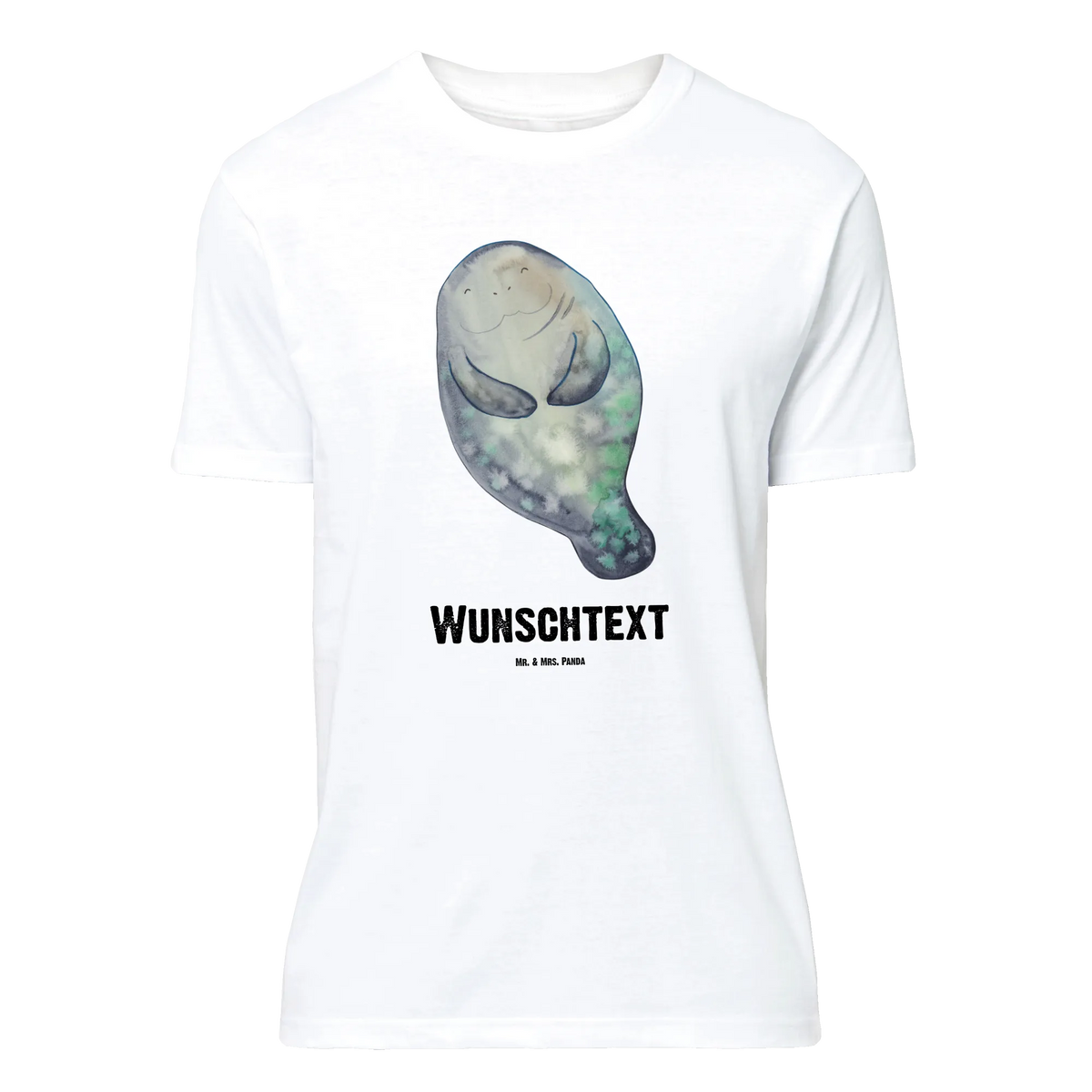 Personalisiertes T-Shirt Seekuh Happy T-Shirt mit Namen, T-Shirt Personalisiert, T-Shirt mit Aufruck, Meer, Urlaub, Meerestiere, Seekuh, Achtsamkeit, Respekt, Selbstliebe, Freundin, Neustart, Seekühe, Neuanfang, Liebeskummer, Zufrieden