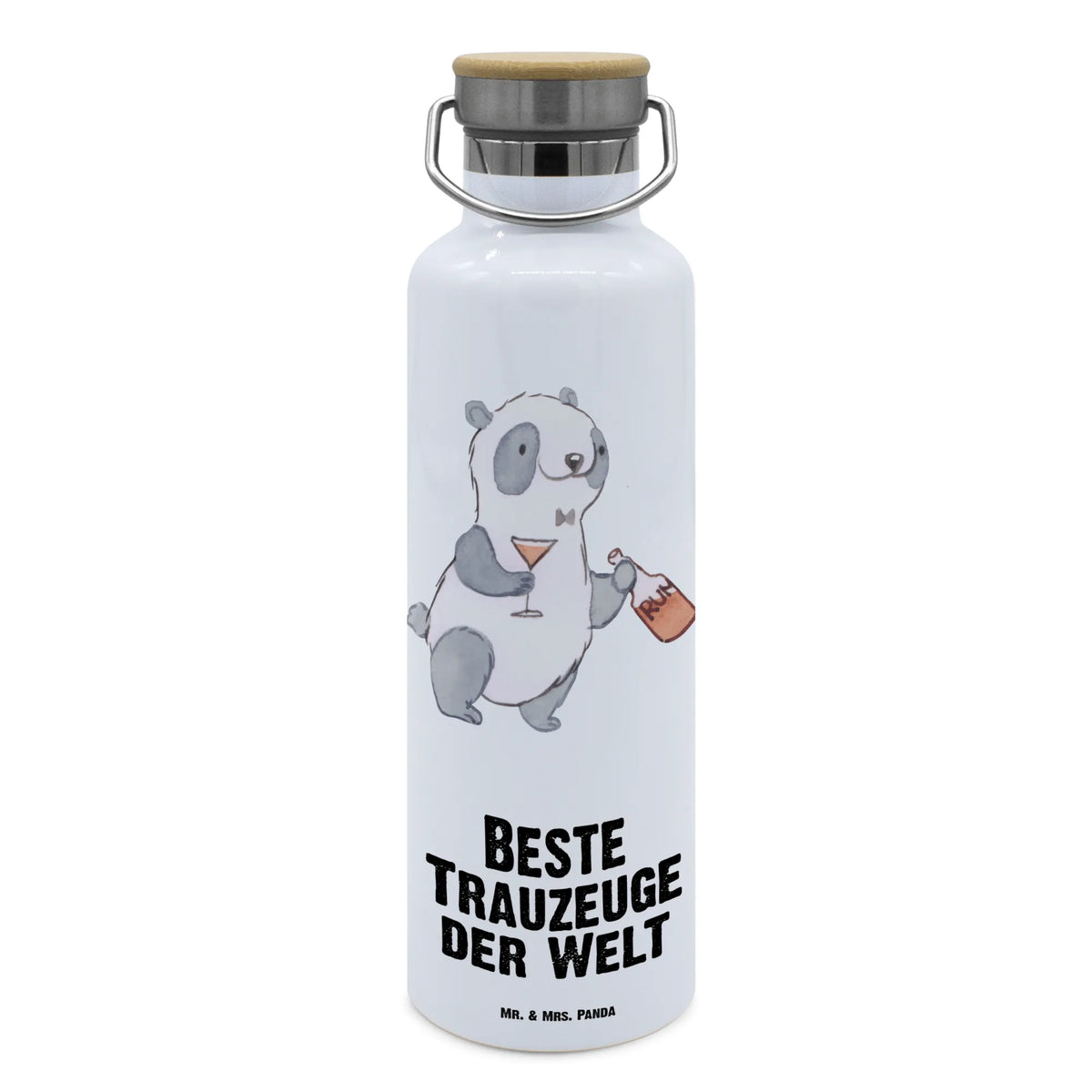Trinkflasche Panda Bester Trauzeuge der Welt