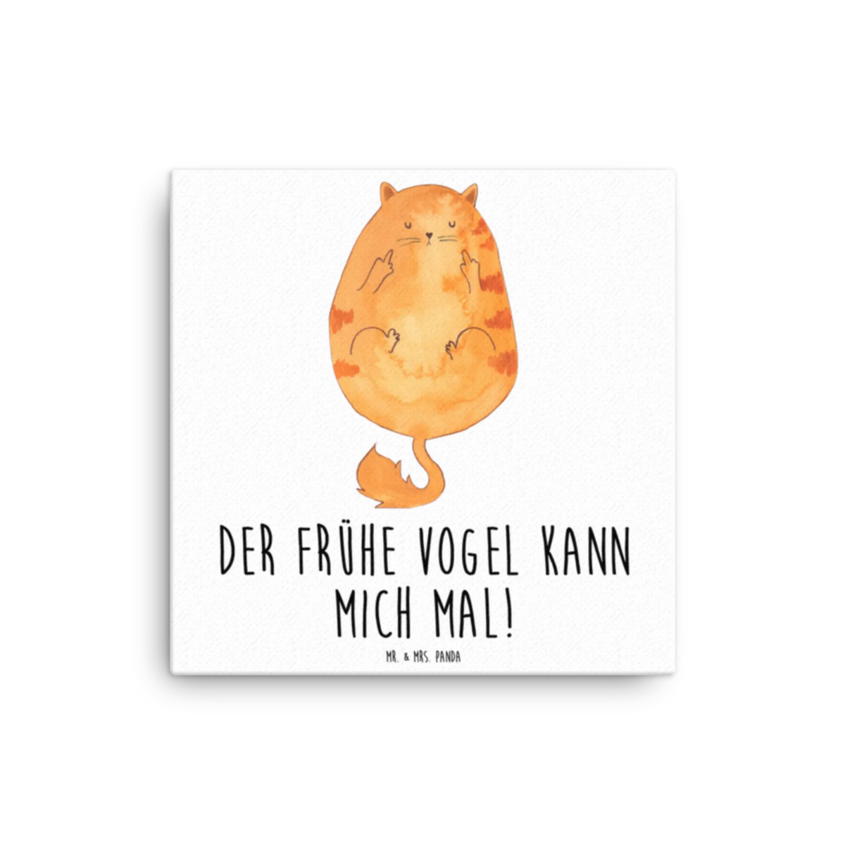 Leinwand Bild Katze Frühaufsteher Leinwand, Kunstdruck, Katzenfan, Katzendeko, Katze, Katzenfreund, Katzenliebhaber, Katzenprodukte, Katzenartikel, Katzenaccessoires, Katzensouvenirs, Katzenliebhaberprodukte, Katzenmotive, Katzenmotiv, Der Frühe Vogel Kann Mich Mal, Kaffee, Mietze, Kater, Morgenmuffel, Frühaufsteher, Katzen
