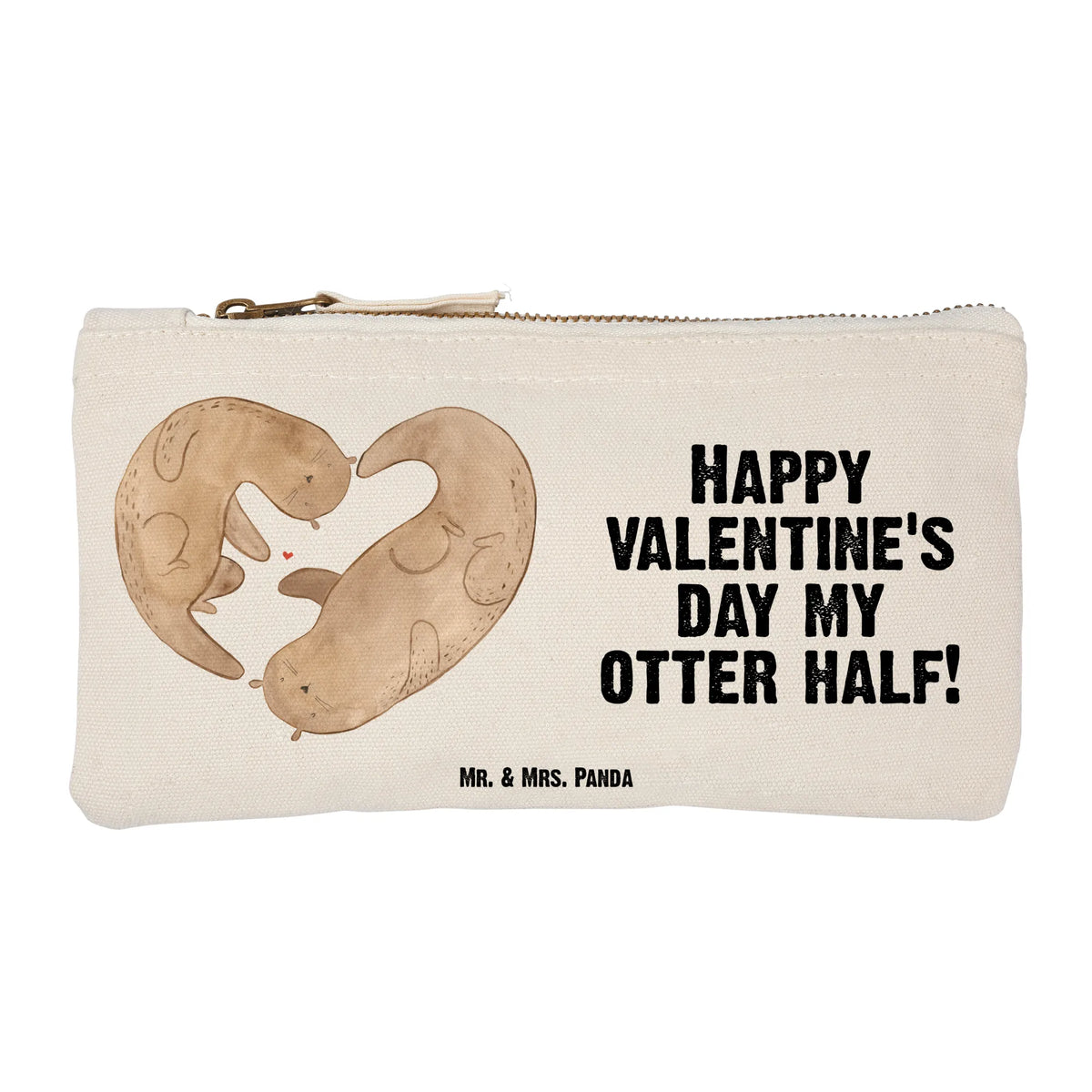 Schminktasche Otter Valentine Federmappe, toiletry bag, Stoffbeutel, Pouch, Waschbeutel, Federtasche, utensilientasche, Stofftasche, beauty tasche, Mäppchen, pencil case, Täschchen, Stifteetui, Stiftemäppchen, Kosmetikbeutel, Beauty Bag, aufbewahrungsbeutel, Schlampermäppchen, Etui, Schminkbeutel, aufbewahrungstasche, Schlamper, Baumwollbeutel, Make-Up Tasche, Kosmetiktasche, Kulturtasche, Waschtasche, kosmetiktäschchen, Schminktäschchen, beauty case, Schminktasche, Kulturbeutel, Schulmäppchen, Baumwolltasche, Pinseltasche, Freund, Liebe, Liebesgeschenk, Jahrestag, Verlobung, Partner, Ehemann, Ehefrau, Heiraten, Heiratsantrag, Hocheitstag, Freundin, Geschenk für Frauen, Geschenk für Partner, Mitbringsel, Liebesbeweis, Geschenk für Freundin, für Männer, für Ehemann, Hochzeitstag, Valentinstag