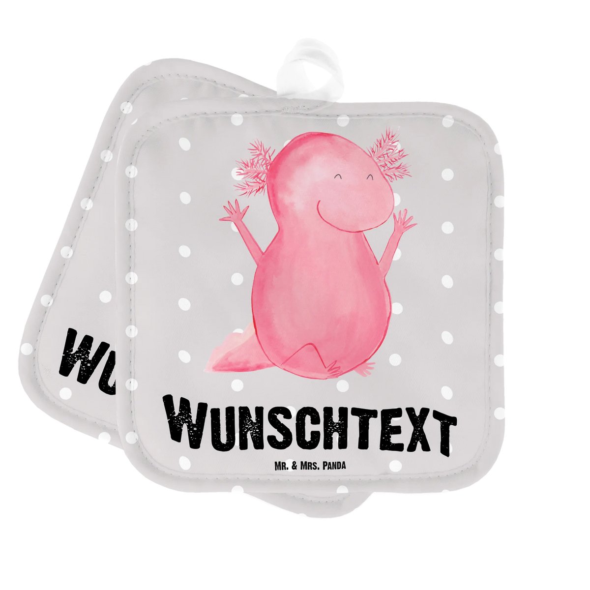 Personalised pot holder axolotl Hooray Axolotl, Axelotl, marine animals, Mexican walking fish, salamander, axolotl, axolot, tail, joy, cheerful, satisfaction, fun, amphibian, motivation