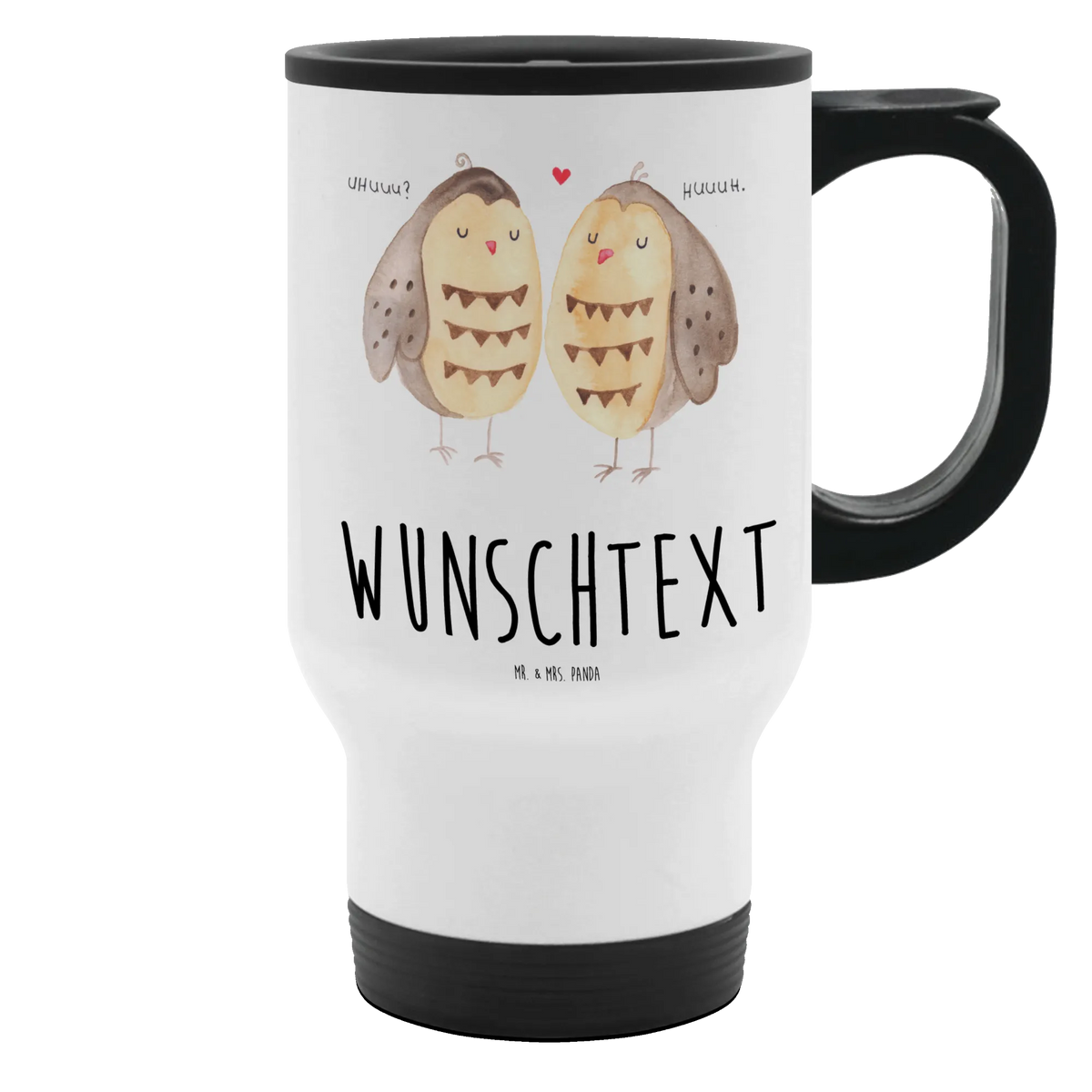 Personalisierter Thermobecher Eulen Liebe