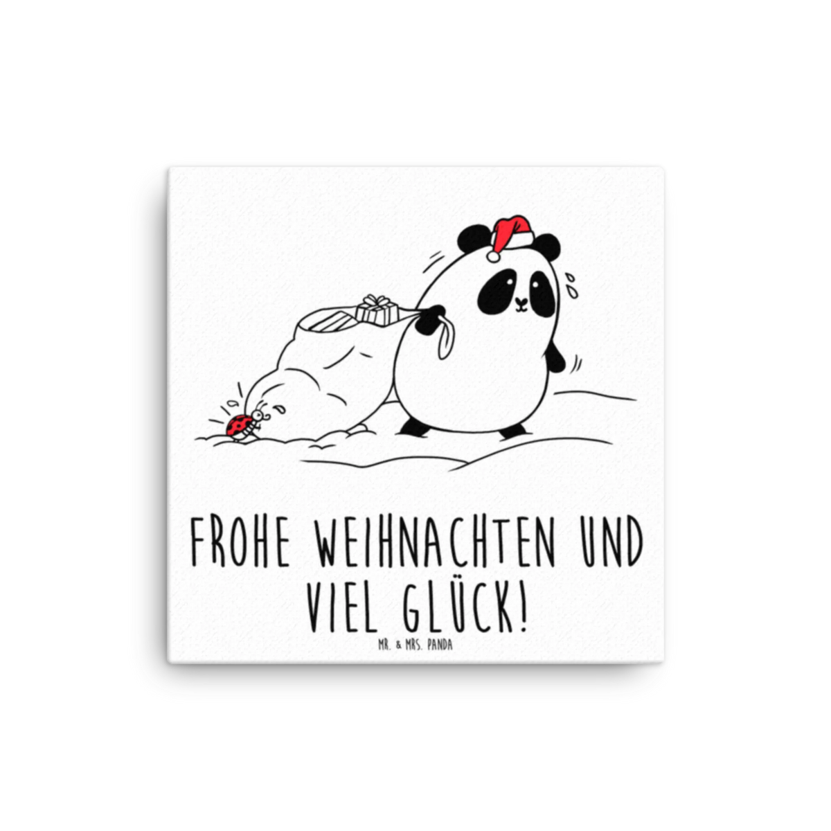 Leinwand Bild Panda Weihnachten Leinwand, Kunstdruck