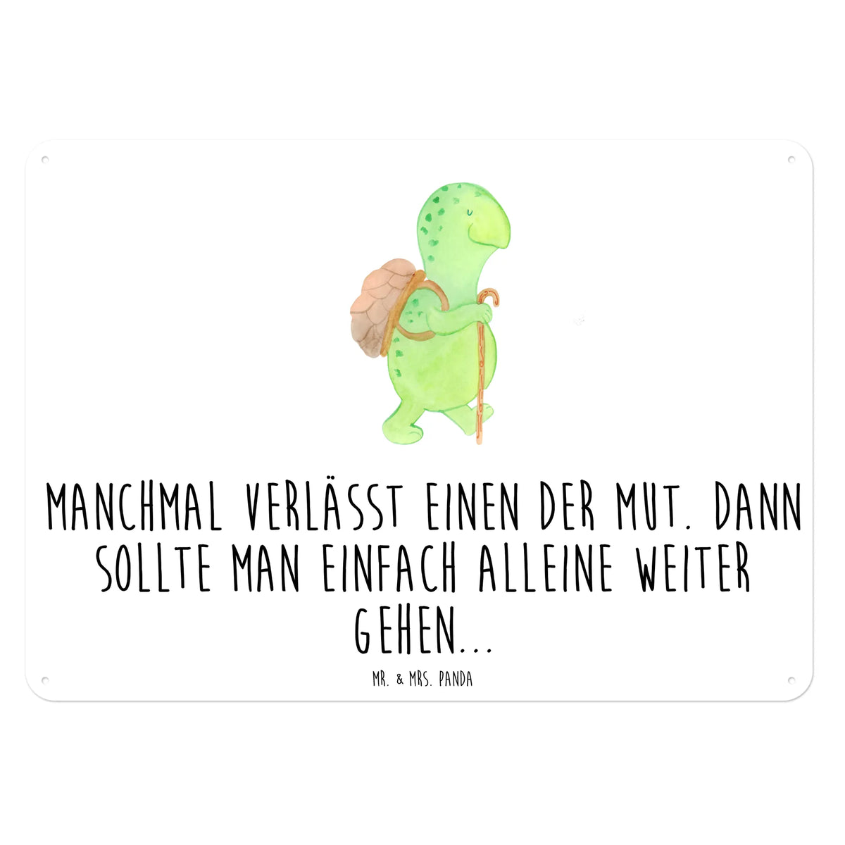 Blechschild Schildkröte Wanderer