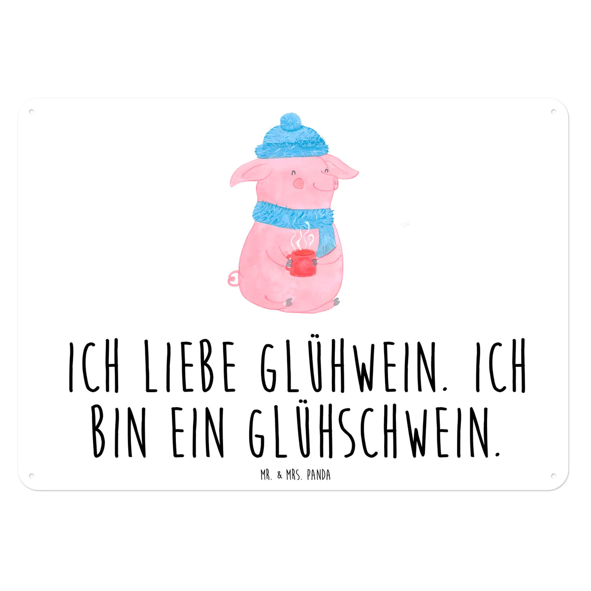 Blechschild Schwein Glühwein