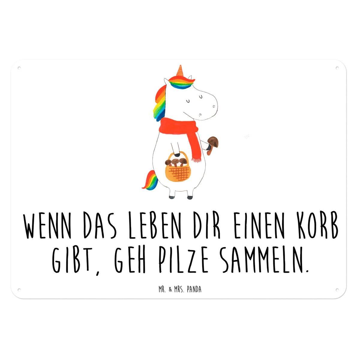 Blechschild Einhorn Pilz