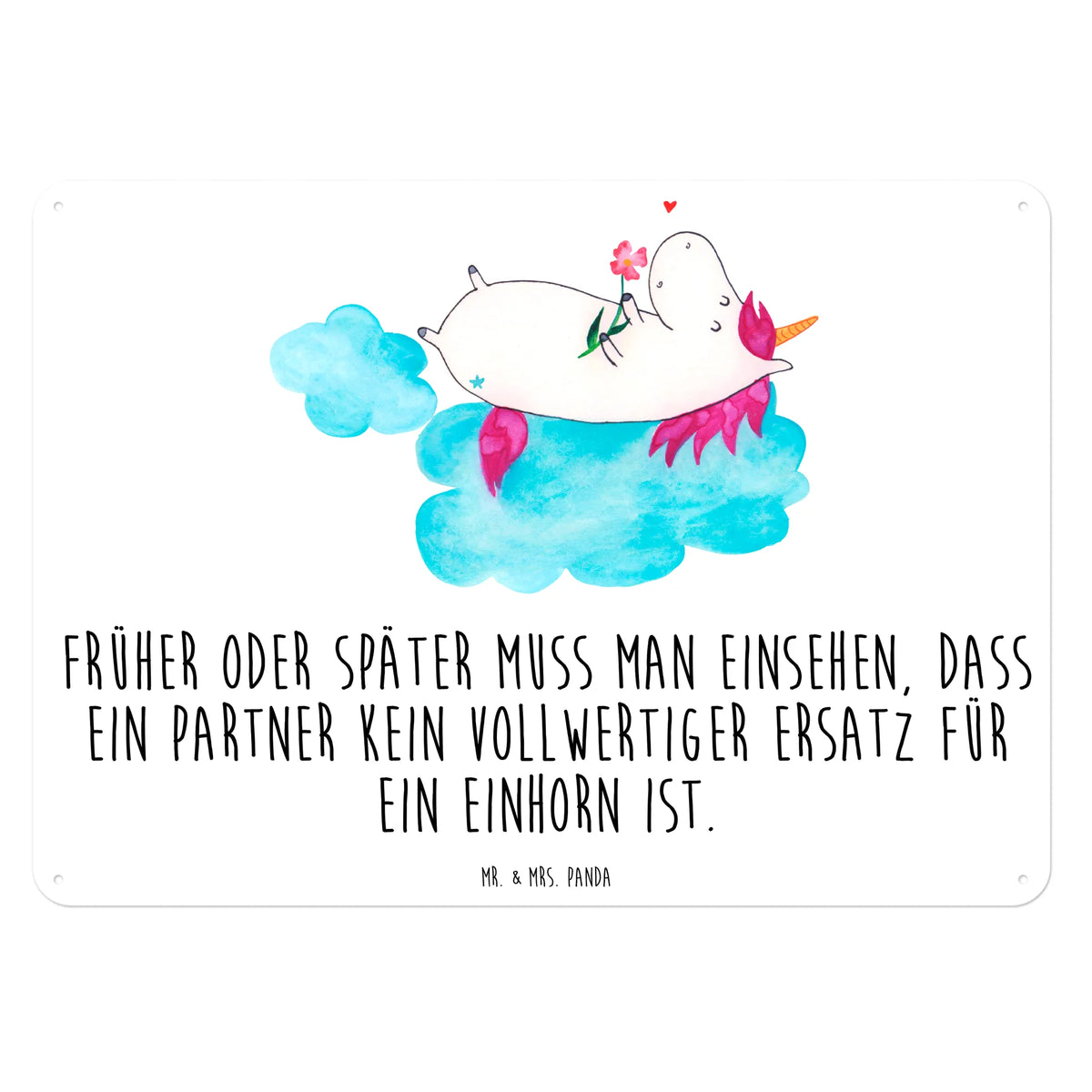 Blechschild Einhorn Verliebt