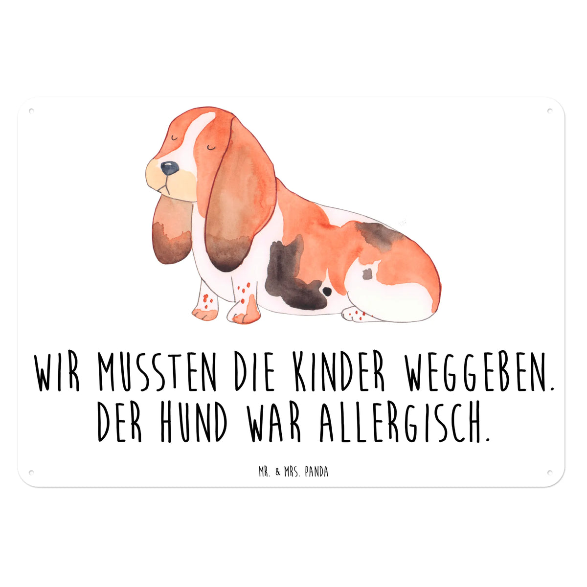 Blechschild Hund Basset Hound