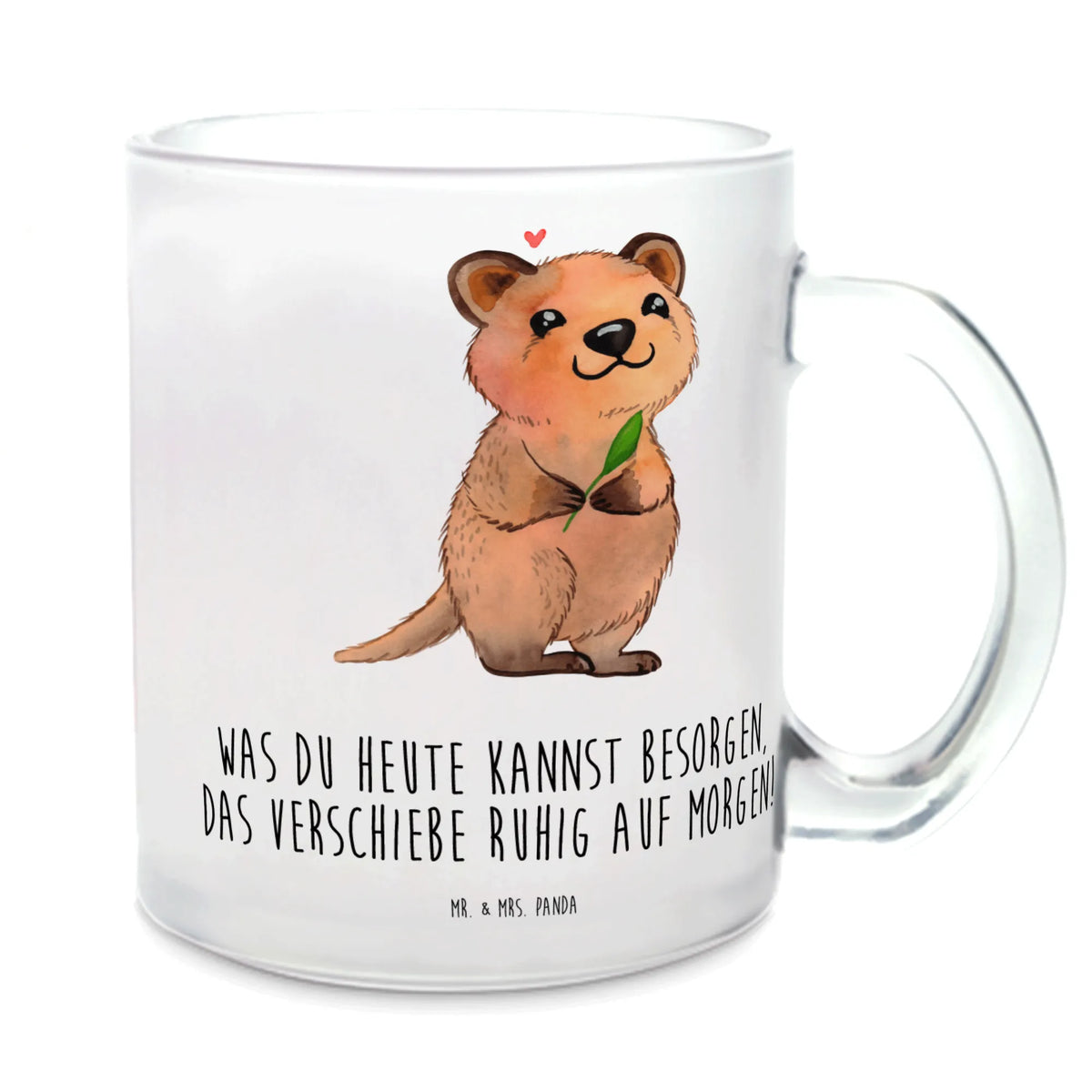 Teetasse Quokka Happy Motivtasse, getränkeglas, Henkeltasse, Teetasse aus Glas, getränkebecher, glastasse, Häferl, Kakaotasse, Teetasse, Teetasse Glas, Glasbecher, Tee Tasse, Pott, Glas Teebecher, Henkelbecher, Trinkglas, Teeglas, Haferl, Lustige Sprüche, Tiere, Tiermotive, Gute Laune, Aufschieberitis, Lustiger Spruch, Dinge Erledigen, Niedliches Tier, Quokka, Verschieben