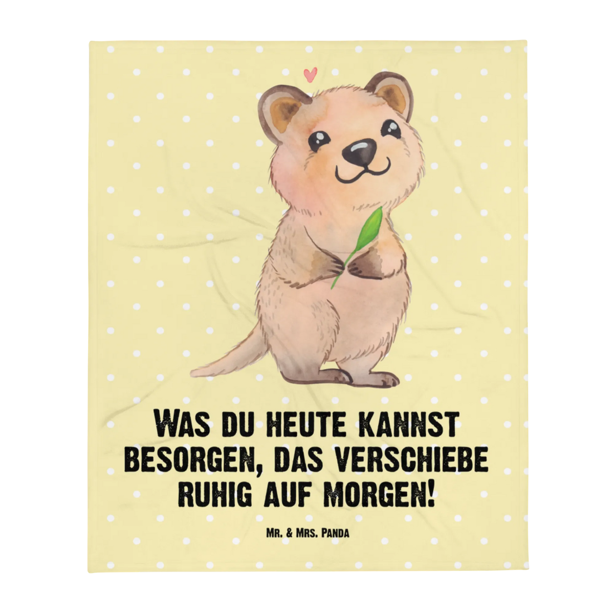 Babydecke Quokka Happy Babydecke, Kinderwagendecke, Schmusedecke, Erstlingsdecke, Babybettdecke, Fleecedecke, Kinderdecke, Schlummerdecke, Kuschelplaid, Plaid, Lustige Sprüche, Tiere, Tiermotive, Gute Laune, Niedliches Tier, Aufschieberitis, Lustiger Spruch, Dinge Erledigen, Verschieben, Quokka
