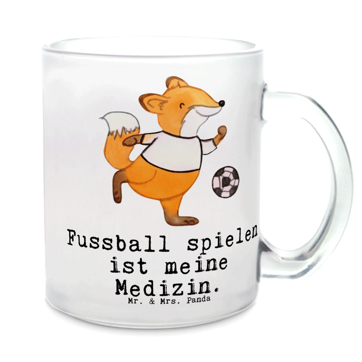 Teetasse Fuchs Fußball spielen