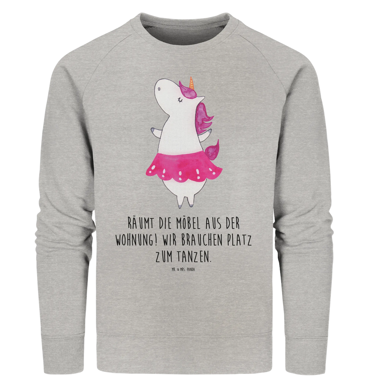 Organic Cotton Pullover Einhorn Ballerina Pullover, Pullover Männer, Pullover Frauen, Sweatshirt, Sweatshirt Männer, Sweatshirt Frauen, Unisex, Einhorn, Einhörner, Einhorn Deko, Unicorn, Tanzen, Ballerina, Party, Wohnung, Spaß, Feiern, Geburtstag, Tänzerin, Lebenslust, Lebensfreude