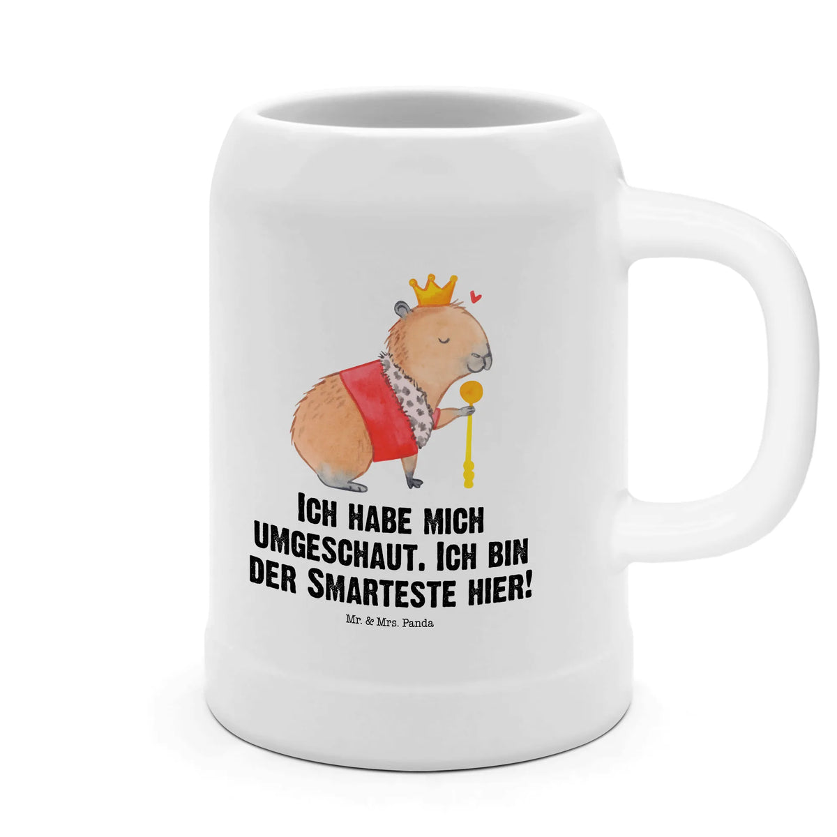 Beer mug Capybara King small animals, cute, funny, cute animal motives, hand drawn, small world, funny sayings, good mood, happy, gifts, gift ideas, special gifts, animal lover, card