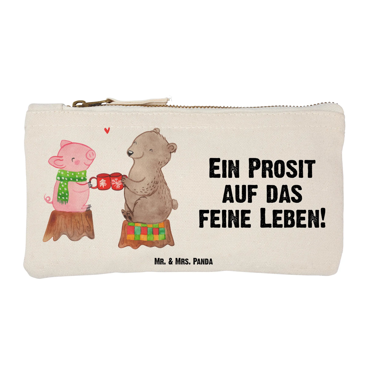 Schminktasche Glühschwein Sause Stiftemäppchen, Kosmetiktasche, kosmetiktäschchen, Schulmäppchen, Schlampermäppchen, Federmappe, toiletry bag, Kulturtasche, Beauty Bag, beauty case, Mäppchen, beauty tasche, Waschtasche, Federtasche, Schminkbeutel, aufbewahrungsbeutel, Schlamper, Stoffbeutel, utensilientasche, Stifteetui, Make-Up Tasche, Pouch, Waschbeutel, Baumwollbeutel, Täschchen, Schminktasche, Pinseltasche, aufbewahrungstasche, pencil case, Kulturbeutel, Schminktäschchen, Kosmetikbeutel, Etui, Baumwolltasche, Winter, Weihnachten, Weihnachtsdeko, Nikolaus, Advent, Heiligabend, Wintermotiv, Alles Gute, Prost, Bär, Weihnachtszeit, Schwein