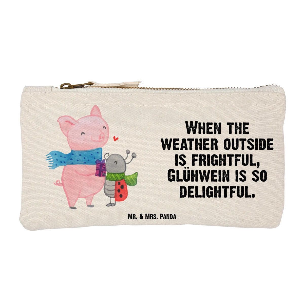 Make-up bag Glow Pig Snuggle Stofftasche, Make-Up Tasche, pencil case, Schlampermäppchen, toiletry bag, Kosmetikbeutel, Kosmetiktasche, kosmetiktäschchen, Schlamper, Baumwolltasche, Schminktäschchen, Schulmäppchen, Stifteetui, Etui, Waschbeutel, Kulturtasche, Stoffbeutel, Beauty Bag, Schminktasche, beauty case, Pinseltasche, Federmappe, Schminkbeutel, Täschchen, aufbewahrungsbeutel, Baumwollbeutel, Stiftemäppchen, utensilientasche, Federtasche, Kulturbeutel, Mäppchen, Pouch, beauty tasche, Waschtasche, aufbewahrungstasche, Winter, Weihnachten, Weihnachtsdeko, Nikolaus, Advent, Heiligabend, Wintermotiv, Herzliches Marienkäfer Motiv, Süßer Marienkäfer Gibt Geschenk, Handgezeichnetes Glühschwein, Winterlicher Glühwein Spruch, Smörle Der Stolze Marienkäfer, Kreatives Glühschwein Design, Romantische Geschenkidee Glühwein, Glühwein Liebhaber Geschenk, Glühwein Ist Köstlich Spruch, Marienkäfer in Winterkleidung