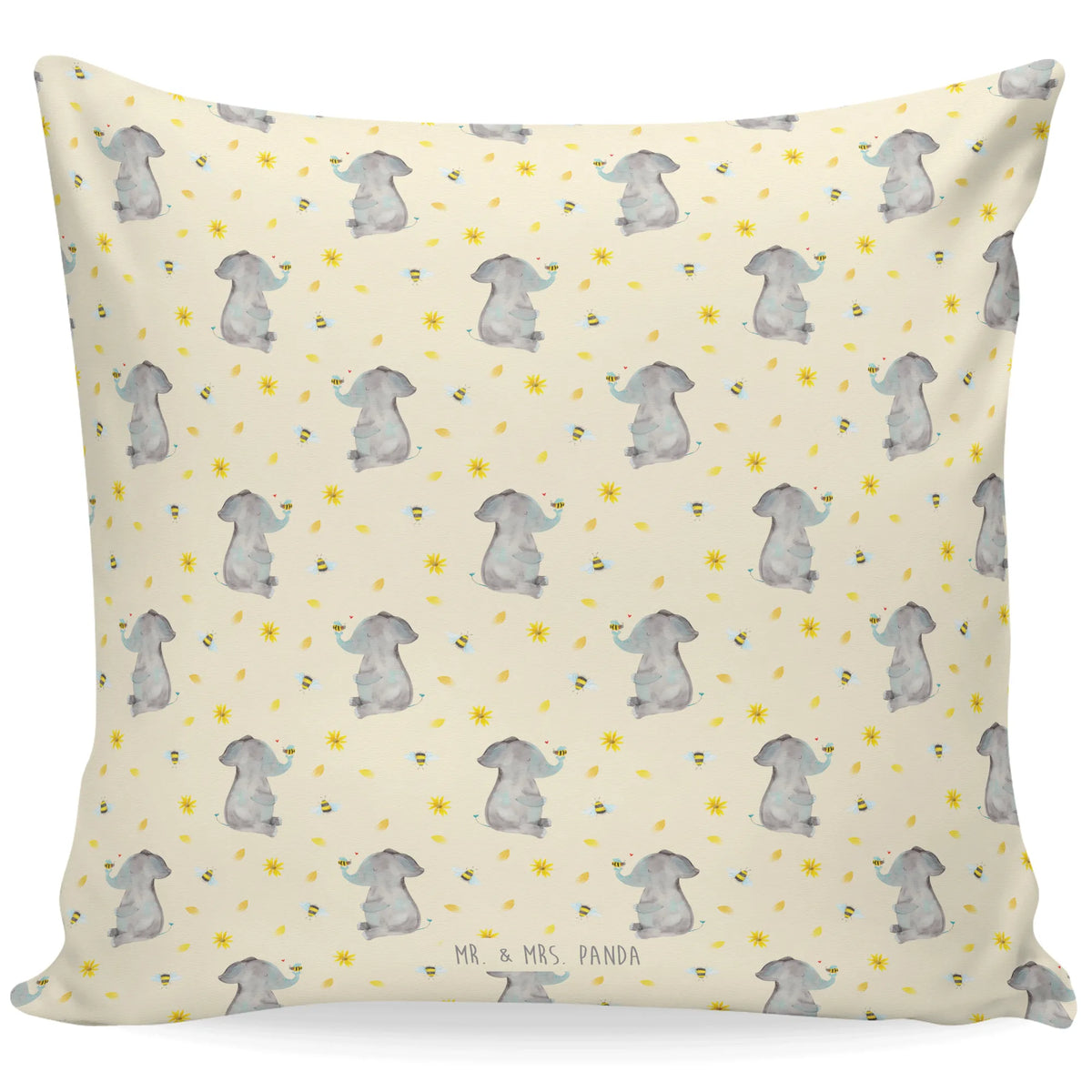 Cushion elephant bee pillow case, couch, settee, bedroom, cushion, sofa, pad, pillows, soft, Pillow, fluffy, 40 x 40, 40x40, bed, small animals, cute, funny, cute animal motives, hand drawn, small world, funny sayings, good mood, happy, gifts, gift ideas, special gifts, animal lover, card, love gift, love saying, anniversary, bee, elephant, love, wedding gift, proof of love, marriage proposal