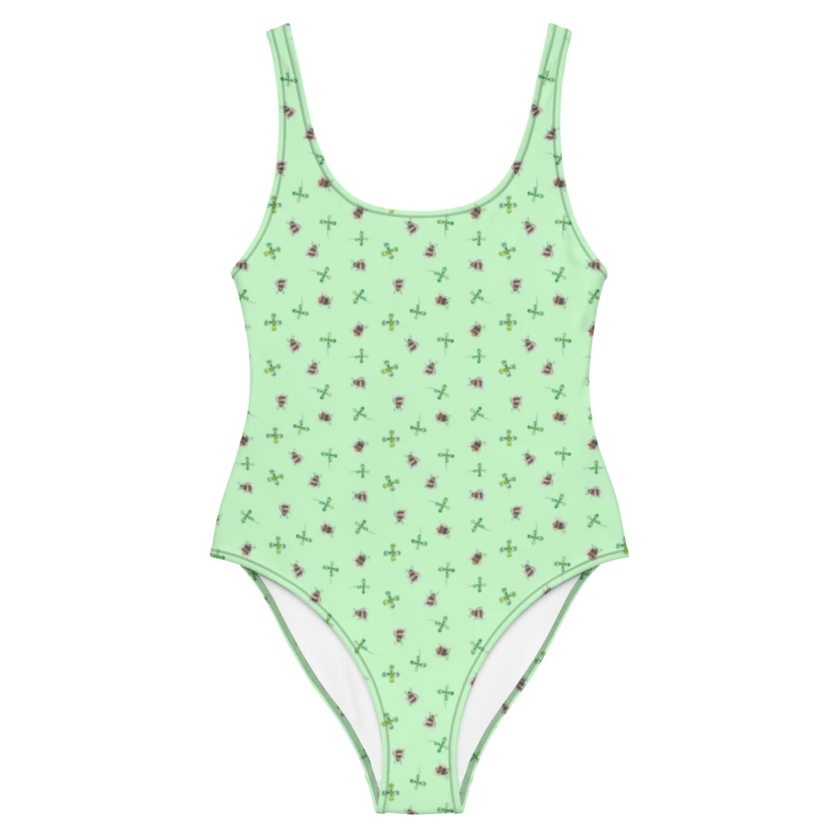 Badeanzug Hummeln Kleeblatt Muster Einteiliger Badeanzug, Sonnenschutz-Badeanzug, Luxus-Badeanzug, Schwimmbekleidung, Bade-Einteiler, Swimsuit, Strandmode, Badeanzug, Shape-Badeanzug, Badedress, Badekostüm, Badeoutfit, Bademode, UV-Badeanzug, Schwimmkostüm, Badebekleidung, Beachwear, Schwimmanzug, Damenbadeanzug, Damen-Badeanzug, Rückenfreier Badeanzug, Schwimmdress, Damen-Einteiler, Tiere, Tiermotive, Lustige Sprüche, Gute Laune, Spruch Fröhlich, Biene Deko, Hummel, Spruch Positiv, Spruch schön, glücklich sein, Biene, glücklich Werden