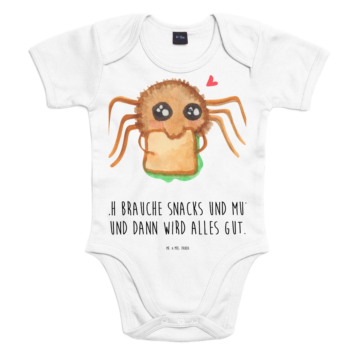 Baby Body Spinne Agathe Sandwich Baby Shower, Baby Geschenk, Baby-Kleidung, Baby-Body, Handmade, Kurzarm-Strampler, Bodysuit, Baby Party, Baby-Overall, Kurzarmbody, Babystrampler, Strampler, Baby-Strampler, Baby-Romper, Babysuit, Spinne, Agathe, Spinne Agathe, Videos, Merchandise, Lebensfreude, Verfressen, Glück, Hunger, Mut, Alles Wird gut, Hungrig
