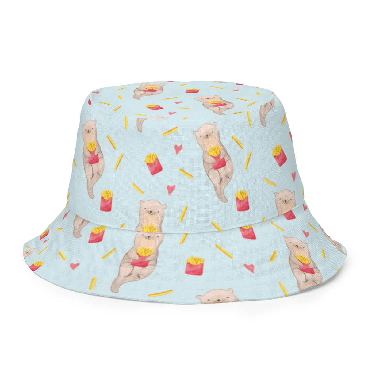 Sonnenhut Otter Pommes Muster Stoffhut, Fischerhut, Freizeithut, Sonnenmütze, Wendehut, Zweifarbiger Hut, Buschhut, Anglerhut, Bucket Hat, Sommermütze, Schlapphut, Wendecap, Krempenhut, Outdoorhut, Boonie Hat, Wanderhut, Sonnenschutzhut, Trekkinghut, Sonnenkappe, Sommerhut, Tropenhut, Stoffmütze, Fischerkappe, Strandhut, Sonnenhut, Wendemütze, Anglermütze, Safarihut, Pommes, Otter, Otter Muster, Pommes Muster