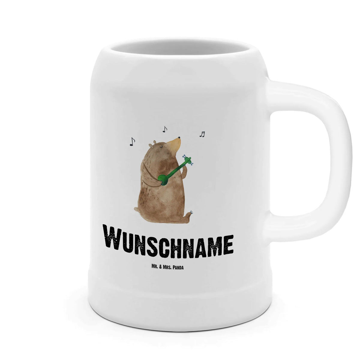 Personalisierter Bierkrug Bär Gitarre