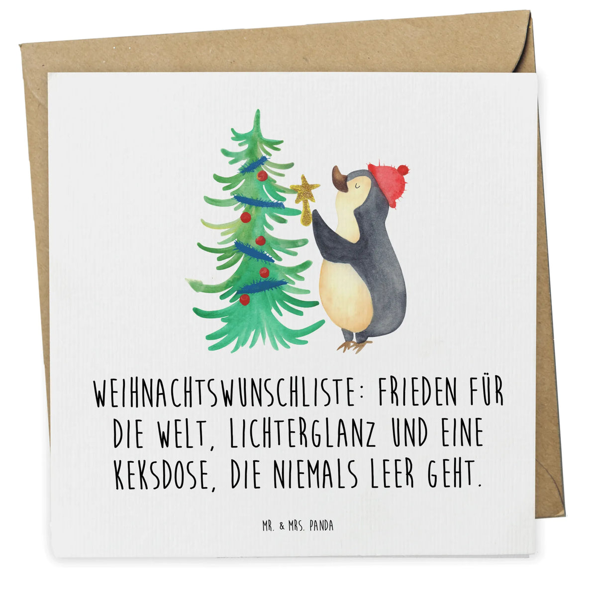Deluxe Karte Pinguin Weihnachtsbaum anlasskarte, faltkarte, doppelkarte, Klappkarte, Grußkarte, Glückwunschkarte, Weihnachten, Winter, Weihnachtsdeko, Nikolaus, Advent, Heiligabend, Wintermotiv, Pinguin