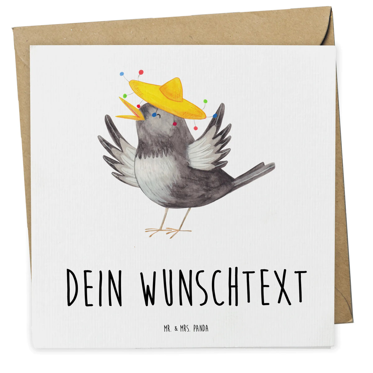 Personalisierte Deluxe Karte Rabe Sombrero grußkarte personalisiert, Personalisierte Postkarte, Personalisierte Grußkarte, Grußkarten Personalisiert, Grußkarte personalisierbar, karte personalisiert, Personalisierte Karten, individuelle grußkarte, Personalisierte Grußkarten, Postkarte personalisiert, Personalisierte Karte, Lustige Sprüche, Tiere, Tiermotive, Gute Laune, Elster, Vogel, Rabe, glücklich sein, Fröhlich sein, Vögel, Glück Spruch, Froh, Spruch Positiv, Motivation