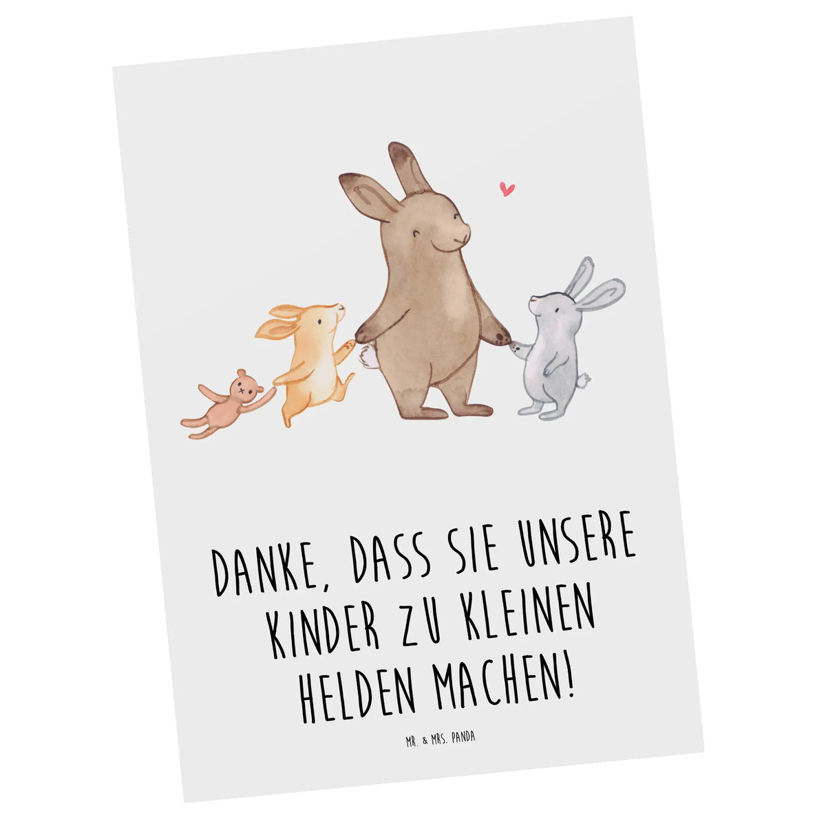 Postcard Danke, dass Sie unsere Kinder zu kleinen Helden machen! Designkarte, Postkarte, einzelkarte, bildkarte, Postkarten, Motivkarte, kunstkarte, Grußkarte, Kunstkarten, Ansichtskarten, spruchkarte, Fotokarte, Ansichtskarte, Dekoration, sprüche, zitate, spruch kollektion, inspiration, motivation, lebensweisheiten, geschenkideen, wanddeko, wohnaccessoires, sprüche sammlung, schöne sprüche, glück, liebe, freude, Lächeln, alltag verschönern, nachhaltige geschenke, Kreativ, Einzigartig, shopify, mr and mrs panda